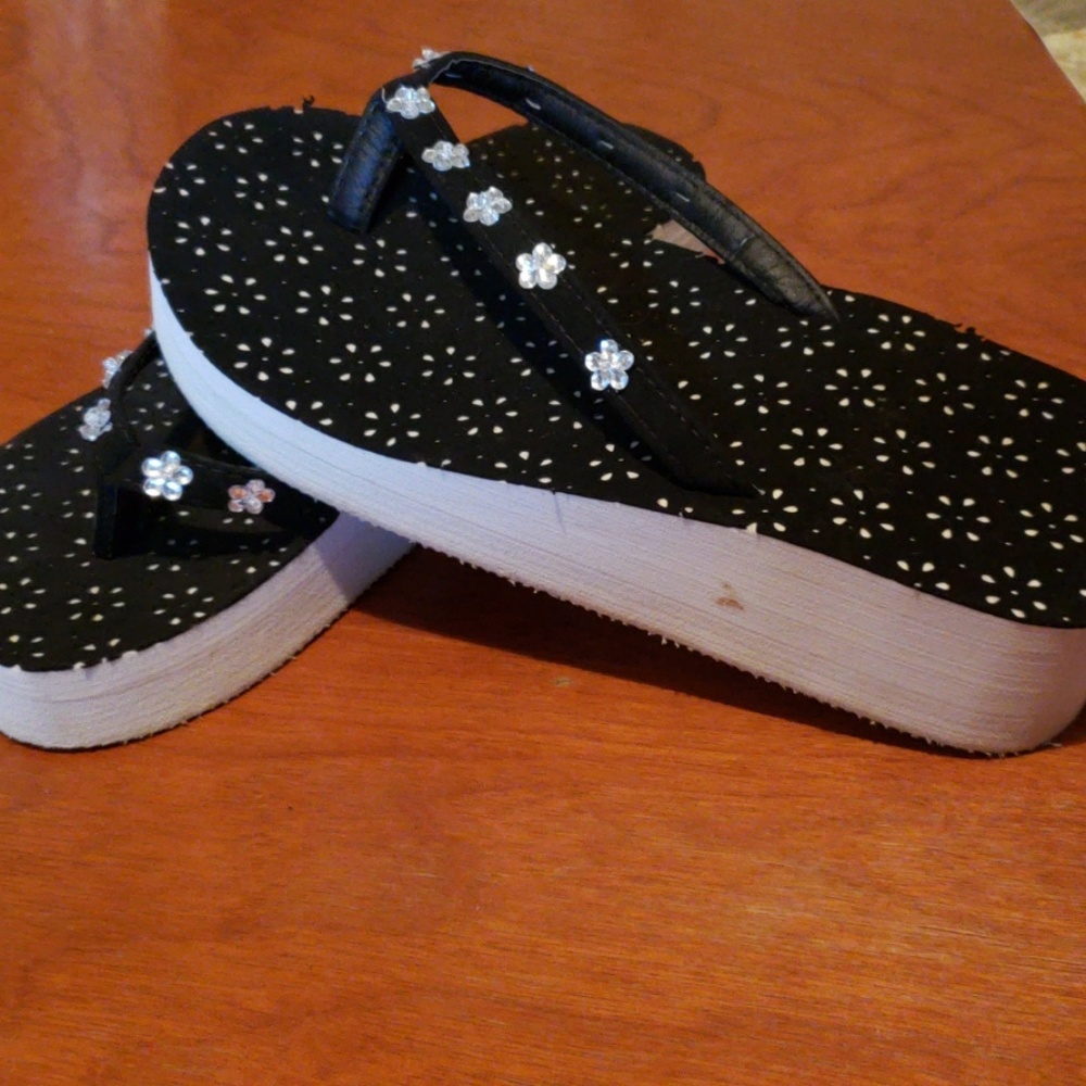 Black flip flops